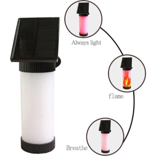 3 Modes Solar Lamp Flickering Flame Effect 30 lm Outdoor Yard Stair Pathway Landscape Solar Light Wall Lamp Garden Decoration