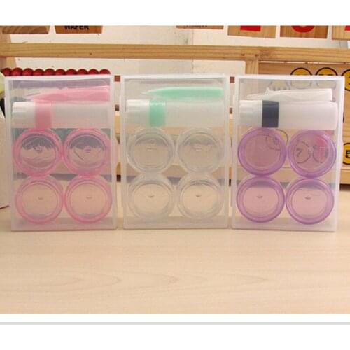 LIUSVENTINA Portable Affordable Simple Type Transparent Solid Contact Lens Case Box Container for Color Lenses Gift for Girls