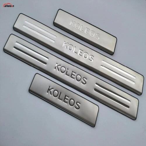 For Renault Koleos 2017 2019 Car Accessories Styling Stainless Steel Door Sill Scuff Plate Protector Cover Strips Auto Stickers