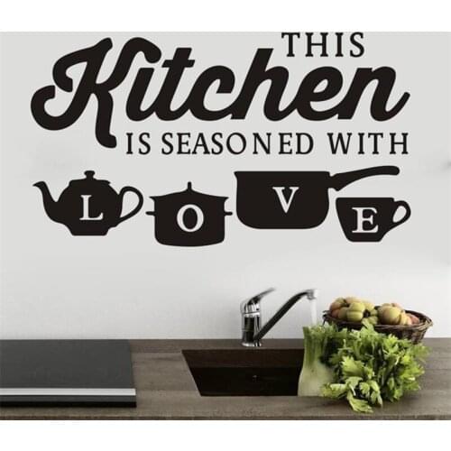Wall Sticker PVC Art Removable Words Waterproof Decal Decoration for Kitchen GQ