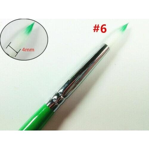 No.6 Dental Brush Pen Metal Porcelain Powder Brushes Nylon Hair Green