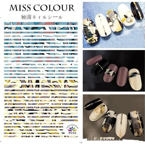 Newest R046 design 3d nail sticker Japan Korea type DIY decal decoration tools for nail accessory