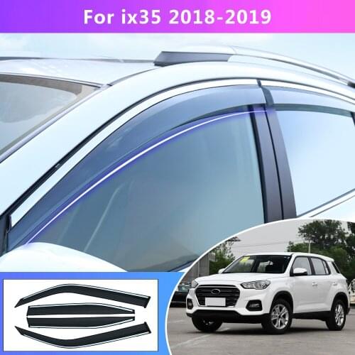 Window Weather Shield For Hyundai IX35 2018 2019 Waterproof Sun Rain Visor Deflector Guard Car Styling Auto Accessories 4pcs