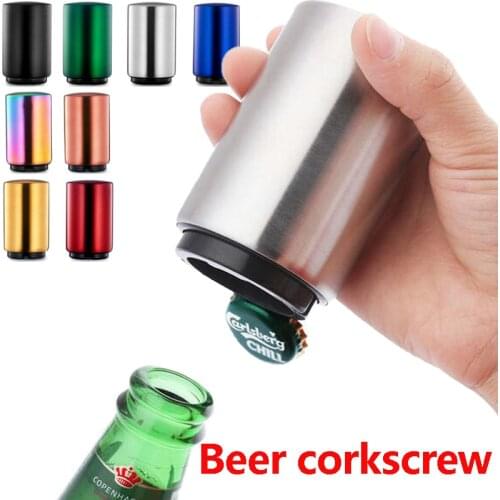 Stainless Steel Beer Bottle Opener Automatic Wine Accessories Beer Soda Cap Red Wine Bottle Opener Bar Supplies Kitchen Gadgets