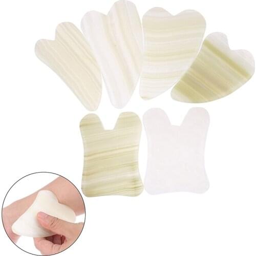Natural Jade Guasha Stone Board Jade Massage Guasha Plate For Face Neck Back Face Massager Scrapers Tools
