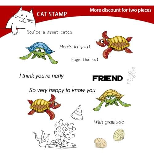 Sea turtle / Shell Clear Stamps For Scrapbooking Card Making Photo Album Silicone Stamp DIY Decorative Crafts