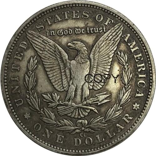 United States of America 1890 cc 1 One Dollar Morgan Dollar Cupronickel Silver Plated Copy Coins
