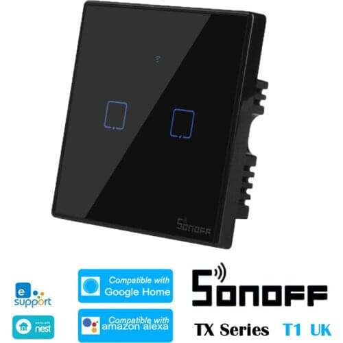 SONOFF T3 UK TX-Series WiFi Smart Home Switch 1/2/3 Gang RF 433 Home Automation Swtich Compatible with EWelink Alexa Google Home