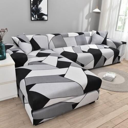 Printing Sofa Cover Extensible Couch Cover Sectional Sofa Covers L Shape Corner Chaise Longue Cover 1/2/3/4 Seats