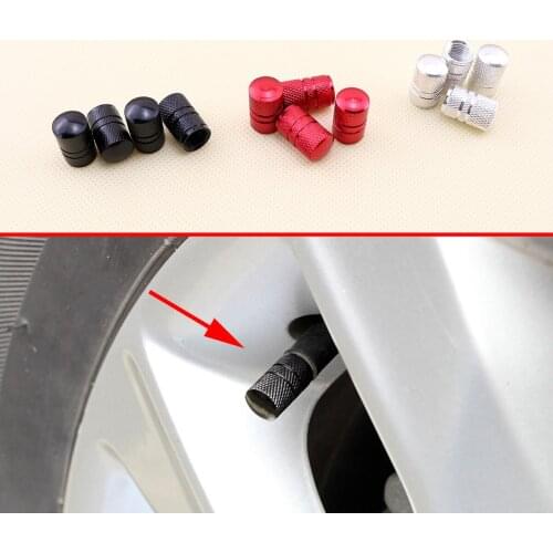Universal Accessories Car Wheel Tire Tyre Valve Stem Cap Dustproof Screw Air Dust Hat Cover Decoration Parts Aluminium 4pcs