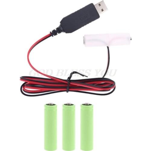 LR6 AA Battery Eliminator USB Power Supply Cable Replace 1-4pcs 1.5V AA Battery Drop Shipping