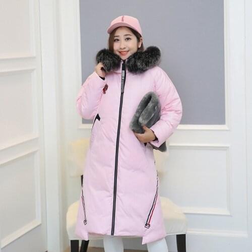 Womens Duck Down Jacket 2020 Thick Winter Coat Women Faux Fox Fur Collar White Parkas Plus Size 10XL Casaco WXF511