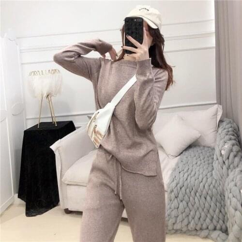 2 Piece Set Women Temperament Age-reducing Wide-leg Pants Womens Clothing Professional Two-piece Suit Female Tracksuit