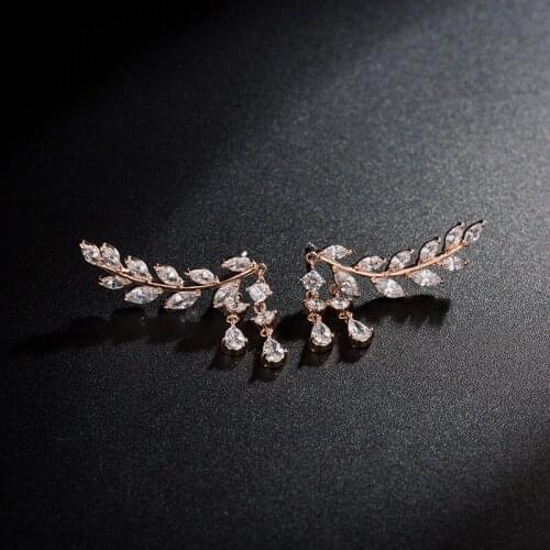 Wheat Stud Earrings For Women Angel Wings Earrings Wheatear Rose Gold Jewelry Luxury Surprise Price