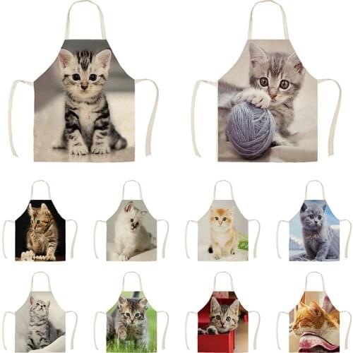 Cute cat pattern kitchen apron women Kitchen apron aprons cooking accessories kitchen accessories aprons for women Child apron