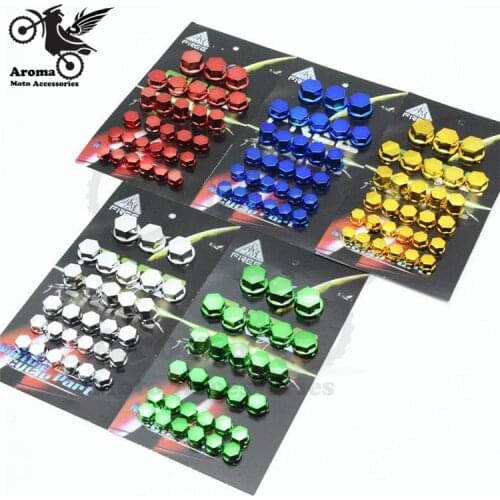 1 set of 5 size colorful motorbike decal screws for yamaha honda suzuki accessorie motorcycle screw cap cover nut moto Nuts Bolt