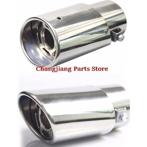 1pc Chrome Trim Modified Car Liner Pipe Stainless Steel Car Exhaust Muffler Tip Pipe Exhaust System