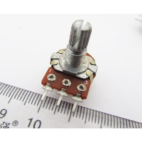1pc Linear B Type Taper Rotary Mono Potentionmeter Pot shaft one unit 15mm 3 Pin
