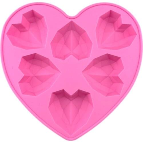 1pc Silicone Cake Mold of Diamond heart Shape Kitchen Bakeware DIY Desserts Baking Mousse Moulds For Valentines Day