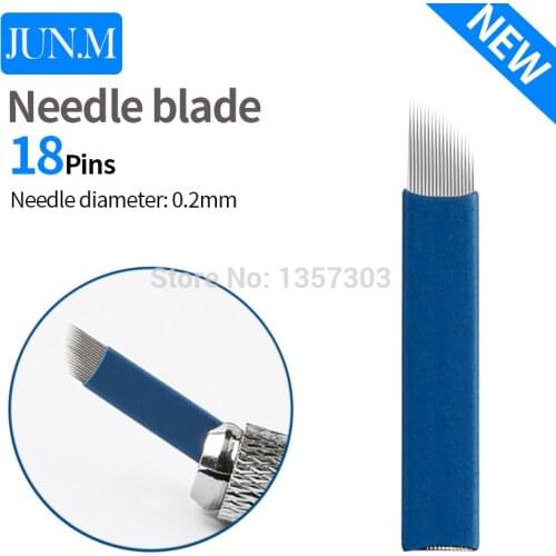100 Pcs 0.2mm Diameter 18 Needle Micro Blade Eyebrow Microblading Tattoo Needles For Permanent Makeup