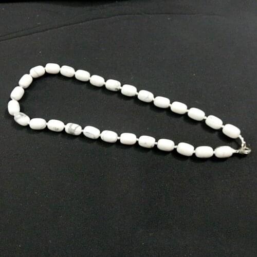 3pcs Fashion Bohemian Tribal Jewelry Knotted White Turquoises Fluorite Onyx Barral Beads Natural Drums Stone Beads Necklace Free