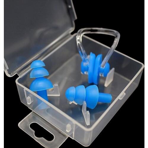 5boxs=5set Soft Swimming Set Waterproof Nose Clip + Ear Plug Earplug Sleep Travel Diving Water Sport Swimming Accessorie