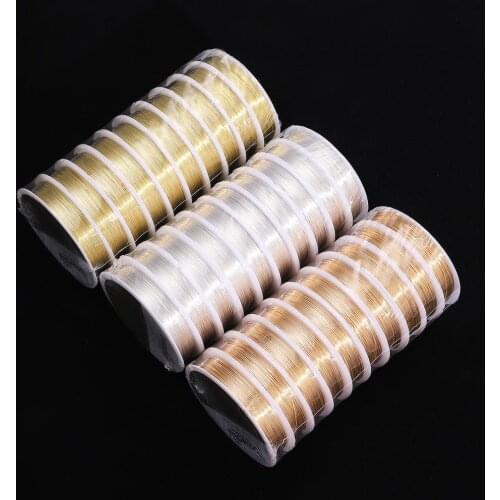 8-50M/Roll 0.3/0.4/0.5/0.6/0.8mm Strong Resistant No Fade Copper Wire Gold Beading Wire Findings DIY Jewelry Supplies Material