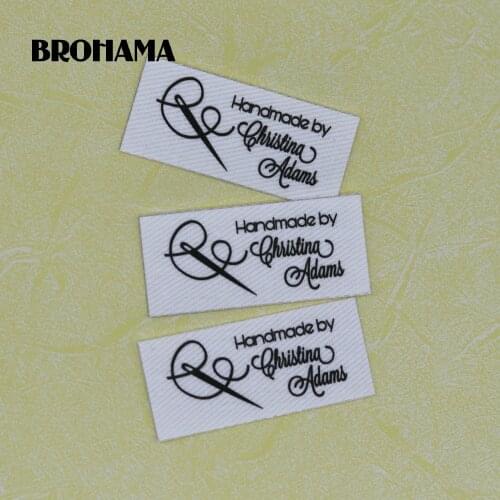 90 pieces Custom logo labels, Name iron on label, Custom Clothing tags, Organic Cotton Labels