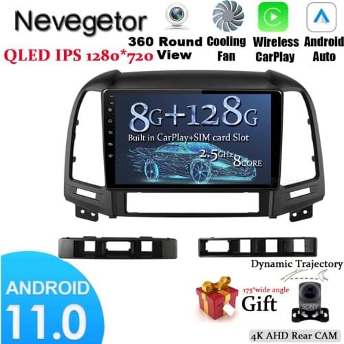 Android 11.0 For Hyundai Santa Fe 2 2006-2012 Car Radio Multimedia Video Player GPS Navigation NO DVD 2 Din Octa-Core