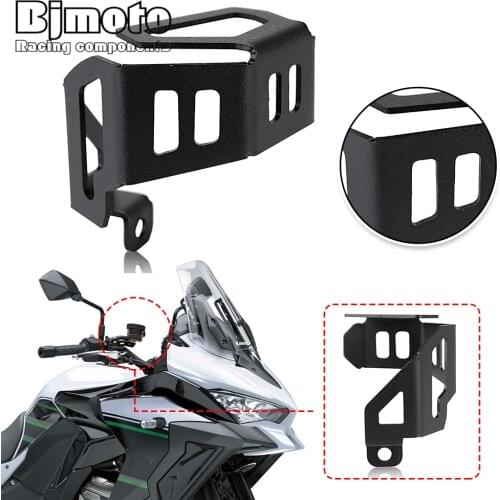 Black Motorcycle Front Brake Cover Fluid Reservoir Protective Cap For Kawasaki Versys 1000 2019-2020 Stainless Steel