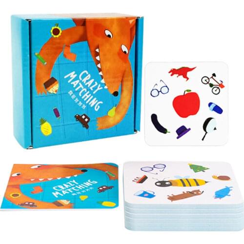 Kids Animal Pairing Card Game Educational Toys Hand-Eye Coordination And Concentration Training Animal Matching Game Card Toys