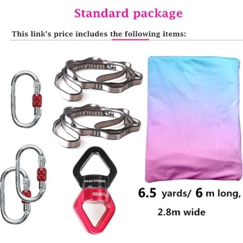 Home Gym 6*2.8M Yoga hammock set yoga swing aerial inversion Air yoga swing Full Set 13 Colors Ombre Rotatable anti gravity