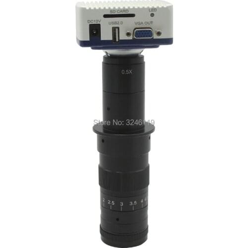 Full HD 1080P VGA USB Microscope Camera SD Card Video Recording Photos+10X-360X Zoom C-mount Lens For Mobile Phone Repair