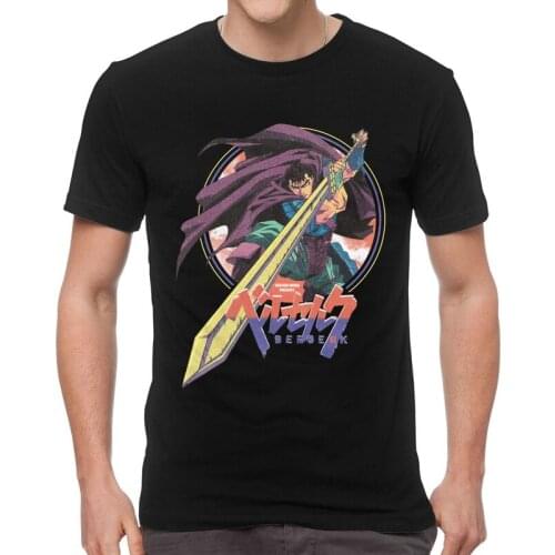 Berserk Tshirts Men Leisure Tees Top Cotton T Shirts Short Sleeve Swordsman Hero Anime Manga Guts T-shirts Gift Clothing