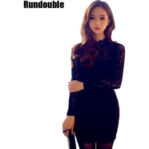 Hot Style Europe and America Night Club Hollow Costume New Wish Summer Womens Lace Long Sleeve Short Dress Lingeries Outfit