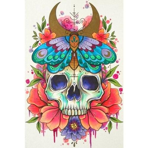 JMINE Div 5D butterfly skull flower Full Diamond Painting cross stitch kits art High Quality Scenic 3D paint by diamonds