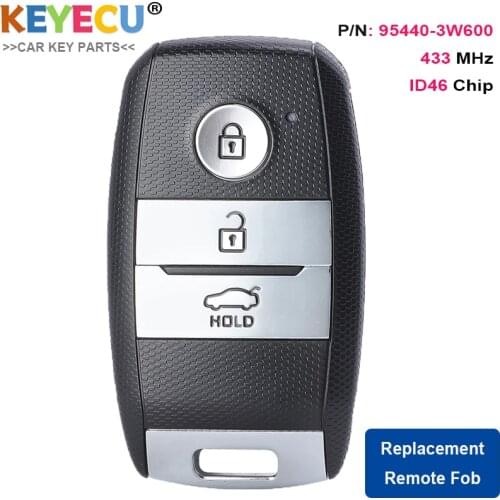 KEYECU Smart Remote Control Car Key for Kia K5 Sportage Sorento, Fob 3 Buttons - 433MHz Frequency - ID46 Chip - P/N: 95440-3W600