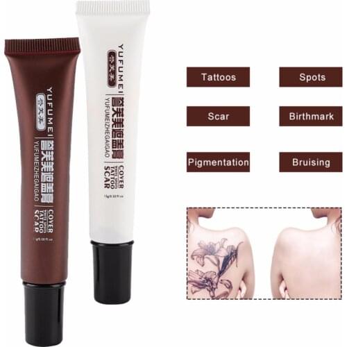 2020 New 2pcs Scar Tattoo Concealer Vitiligo Hiding Spot Birthmark Makeup Cover Cream Set Professional Body Tatto Dropship