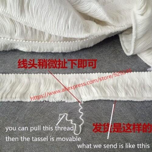 3 yards/lot 5cm offwhite 100% cotton lace tassel trimmings for garment sewing accessory white textile curtain lace fringes