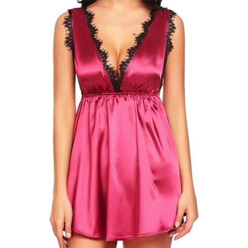 Lace Lingerie Sleepwear Underwear Nightdress Large size nightdress Sexy solid color 2021 New