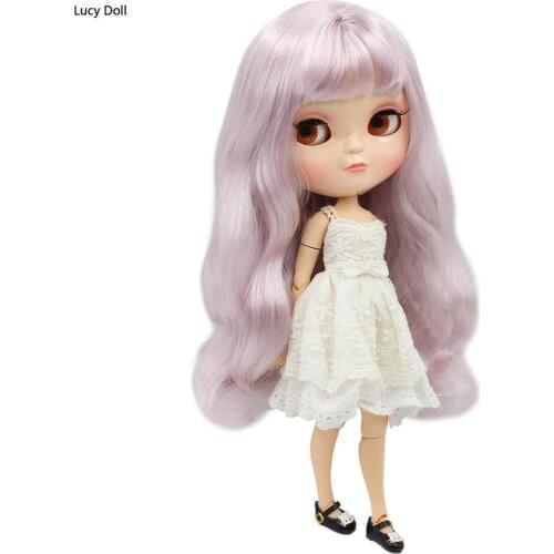 ICY DBS DOLL With Small Breast Azone Body A-cup Body Natural Skin Light Purple Hair BL7263 30cm