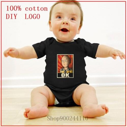 Summer One Punch Man ok printed Bodysuit baby Short Sleeve baby clothing Summer Unisex Baby Clothes Pure Cotton Toddler Costume