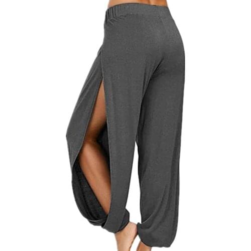 2021 new womens high slit hippie harem yoga pants
