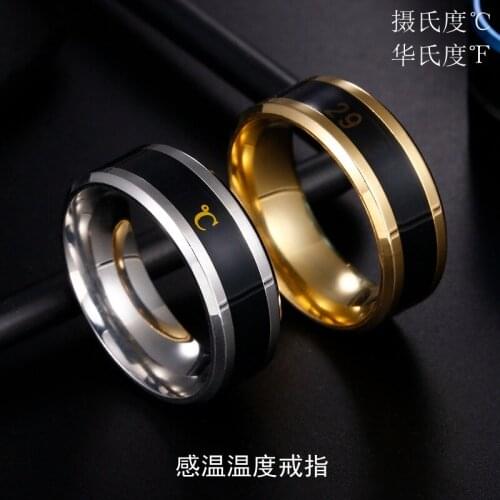Titanium steel temperature couple temperature ring 5 colors couple fashion jewelry