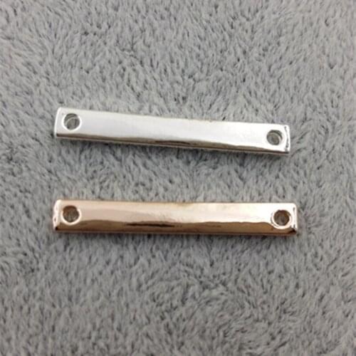 Blank unfinished alloy rectangular crafts supplies Laser-marking DIY accessories bracelet charms Stamp Initial Pendent Jewelry