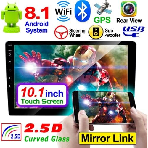 RK-A710 10.1” Touch screen QUAD-core Android 8.1 Car MP5 GPS navigation Radio Player Phonelink Bluetooth AM FM WIFI Subwoofer