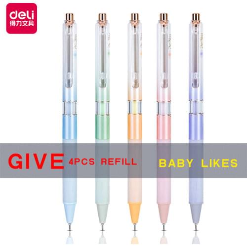 5pcs/set 0.38mm Creative cute Black Ink Lovely Simple small fresh gel pen kawaii Quick drying Cap neutral pen journal supplies