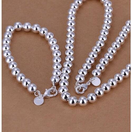 S081 Wholesale, free shipping jewelry set, fashion jewelry set 8Mm Bean Two-Piece Jewelry Set