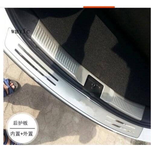 Inside + Exterior Rearguards Stainless Steel Rear Bumper Protector for Suzuki sx4 S-Cross 2013 2014 Car Styling Stickers Accesso
