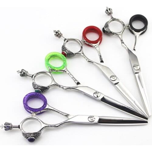 High quality professional 6 inch Japan 440c Crown hair scissors salon makeup makas shears cutting barber hairdressing scissors
